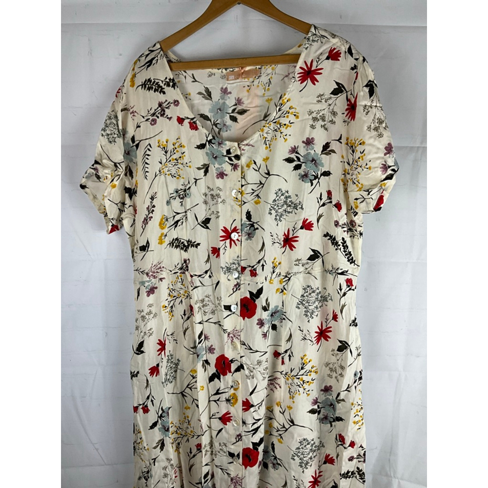 Women's CERA Floral Dress Cream/Red Size 1X - Picture 2 of 5